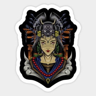 The geisha illustration Sticker